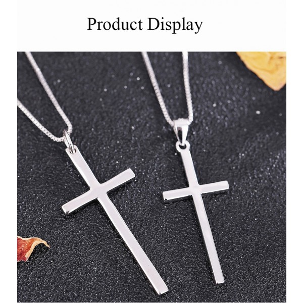 Cross Pendant Necklace for Couples 925 Silver Lover Necklaces