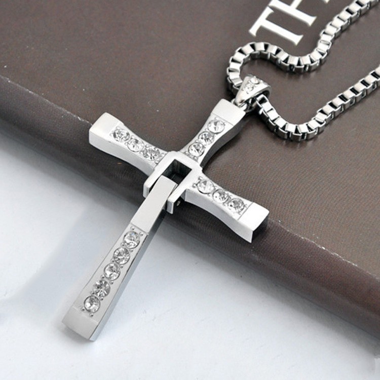 Titanium Steel Cross Men'S Necklace - 9-9-necklaces