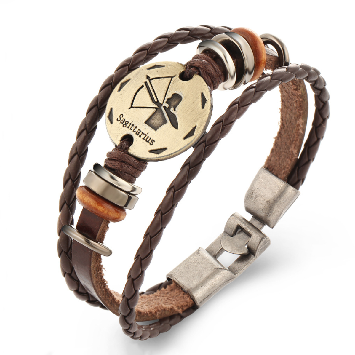 12 Constellations Multi-layer Weave Leather Bracelets