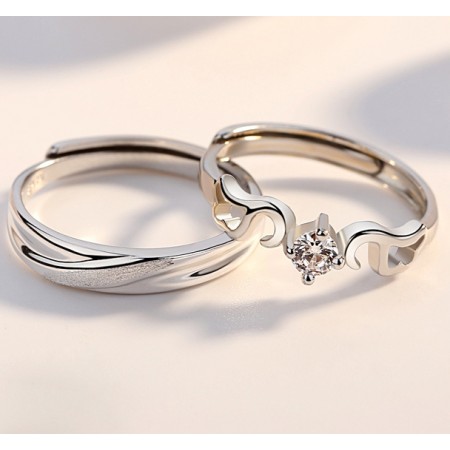 couple ring design silver